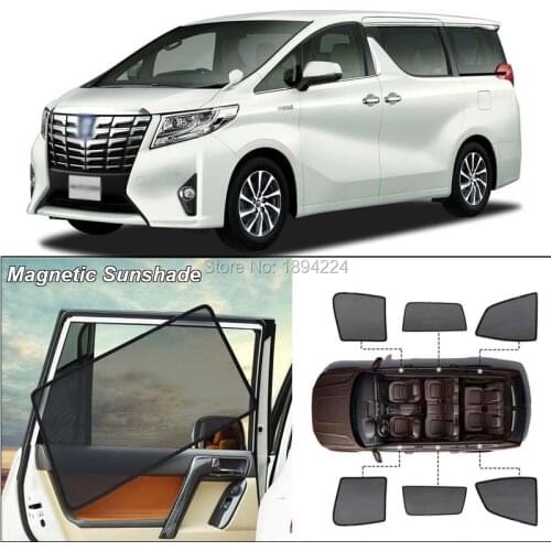 Car Full Side Windows Magnetic Sun Shade UV Protection Ray Blocking Mesh Visor For Toyota Alphard 2015