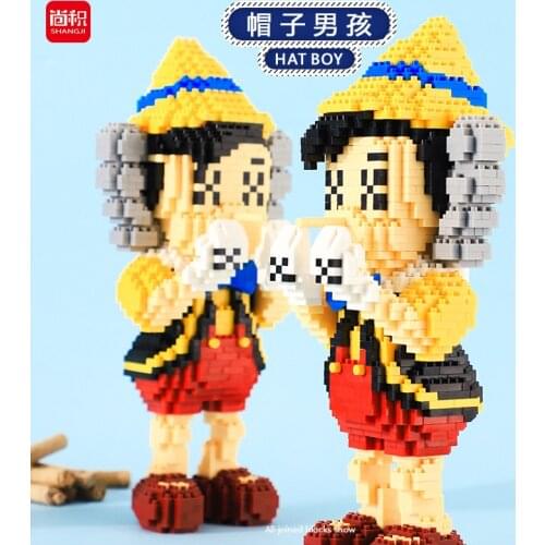Mini Blocks Cartoon Assembling Anime Plastic Building Bricks Toys Educational Present Children Gifts Christmas Kids Juguetes