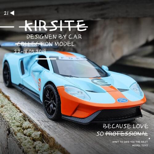 1:32 FORD GT40 Sports Alloy Car Model Die Casts Toy Vehicles Car Simulation Metal Car Model Sound Light Collection Kids Toy Gift