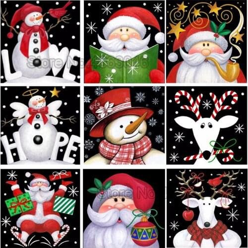 Christmas cards full diy embroidery pattern resin mosaic 5D diy diamond painting 3d cross stitch kits for kids, gifts, room deco