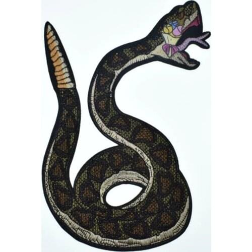 Clothing Diy Embroidery biker Patch 273mm Punk snake Rose badge deal with it Iron on Patches for Clothes Stickers Free Shipping