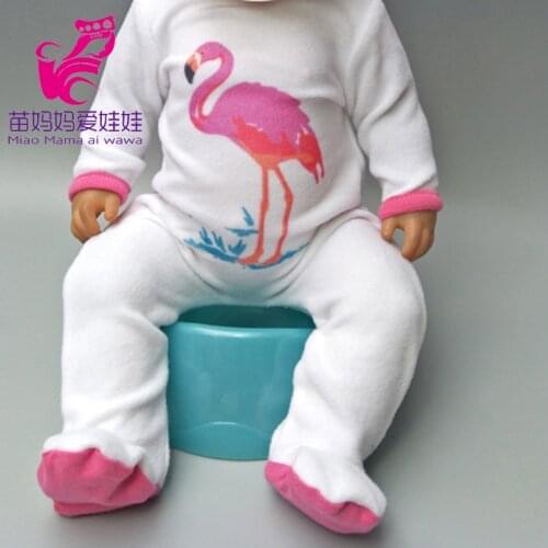 Doll clothes pants pink flamingo romper clothes for baby doll outfits set for 18" baby doll accessory toys costume