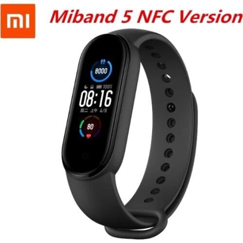 Original Xiaomi Mi Band 5 NFC Version Smart Bracelet AMOLED Screen Miband 5 Fitness Traker Bluetooth Heart Rate Smart band