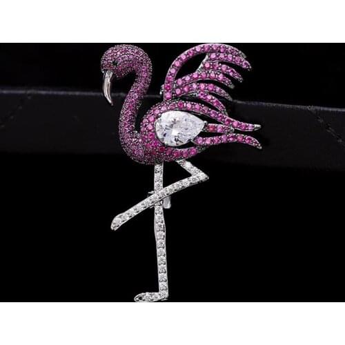 RED TREES Flamingo Brooches For Clothes