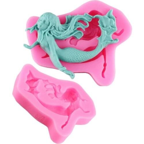 Mermaid Silicone Fondant Molds Cake Decorating Candy Chocolate Gumpaste Clay Mould