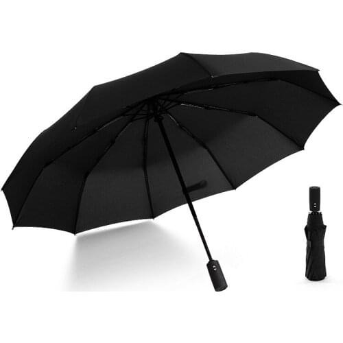 Wind Resistant Folding Automatic Umbrella Rain Women Auto Luxury Big Windproof Umbrellas Rain For Men Black Coating 10K Parasol