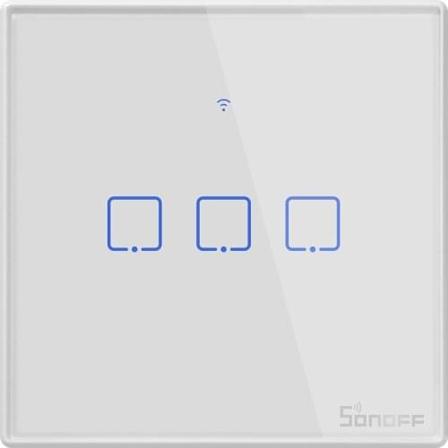 Sonoff T2 UK Smart Light touch Switch 3 Gang wall switch Touch/WiFi/RF433/APP Smart Home timer switch Work with Alexa/Google