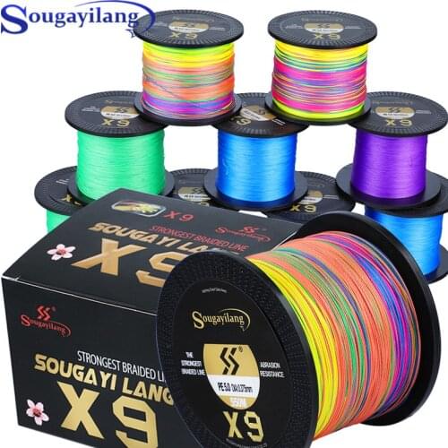 Sougayilang 9 Strands Super Strong 150M 350M 550M PE Fishing Line Reverse Spiral Tech Multifilament Carp Fishing Line 17-97LB