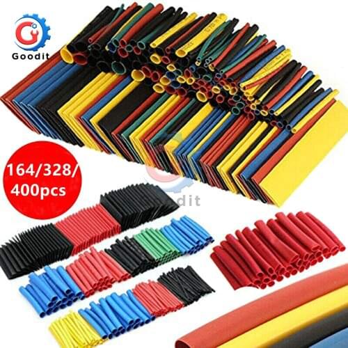 400PCS/Lot Polyolefin Heat Shrink Tube Set 8 Sizes 1-14mm 2:1 Heat Shrink Tubing Insulation Shrinkable Tube Wire Cable