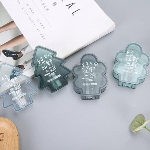 Tree Shape Single-hole Pencil Sharpener Christmas Pencil Cutting Pen Sharpening Office Stationery Knife Childrens Prize Gift