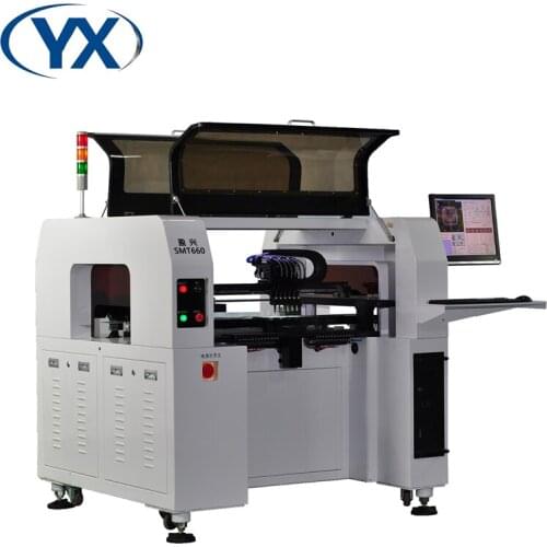 Dependable PCB Pick and Place Machine SMT660 With Conveyor+6pcs Head+64Feeders Solar Mounting System ,Guide Screw