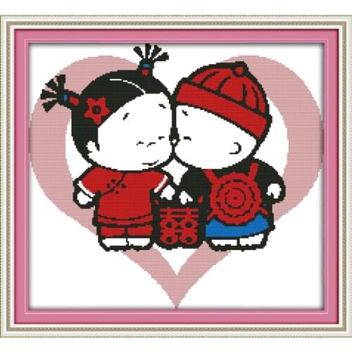 Everlasting Love Pobaby Got Married Chinese Cross Stitch Kits Ecological Cotton Stamped 11C DIY Gift Wedding Decoration For Home