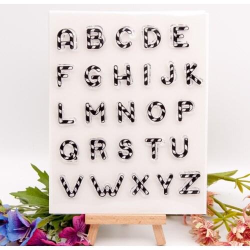 Uppercase Letter CLEAR STAMPS Scrapbook Christmas Card Paper Craft Silicon Rubber Roller Transparent Stamps