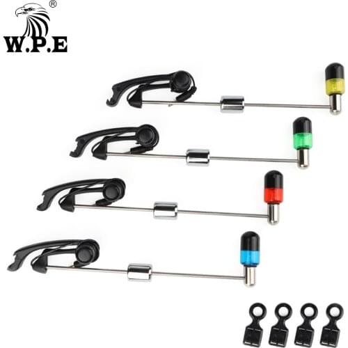 W.P.E Carp Fishing Swinger Multicolor Indicator Carp Fishing Alarm Hanging Sensor LED Carp Fishing Tackle Accessories 4pcs/set