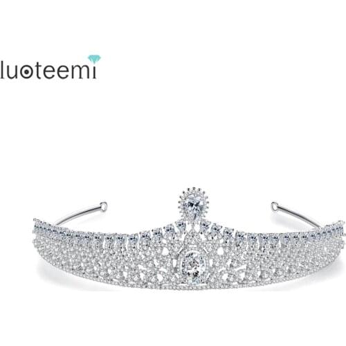 LUOTEEMI Hairwear for Women Bridal Wedding Engagement Tiaras Princess Queen Crown Crystal Hair Accessories Prom Christmas Gifts