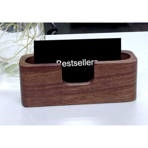Log business card case simple business card holder solid wood creative note holder