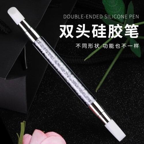 1Pcs Nail Art Decor Rhinestones Dotting Pen For DIY Multifunctional Silicone Nail Pen Double Head Drill Decal Embossing Rod