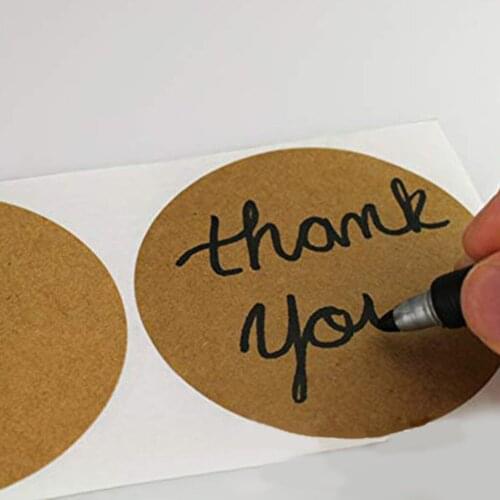 500x/Roll Round Blank Kraft Stickers Self Adhesive Labels for DIY Gifts Wrapping