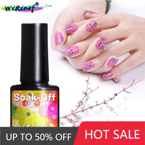 WiRinef 8ml Nail Art Gel Pure Colors UV LED Semi Permanent Colorful Gel Nail Polish Long-lasting Soak Off Glue Lacquer