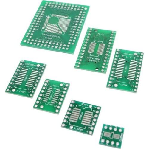 35pcs PCB Board Kit SMD Turn To DIP Adapter Converter Plate SOP MSOP SSOP TSSOP SOT23 8 10 14 16 20 28 SMT To DIP DIY