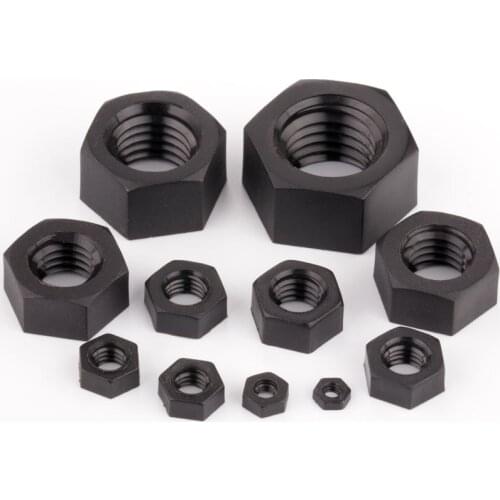 Nylon Hex Full Nuts Black Hexagonal Nut M2 M2.5 M3 M4 M5 M6 M8 M10 M12 M14 - M20