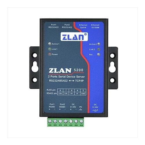 Serial Server 2 Port 2 232 Ethernet 2 485 Ethernet Dual Network ZLAN5200