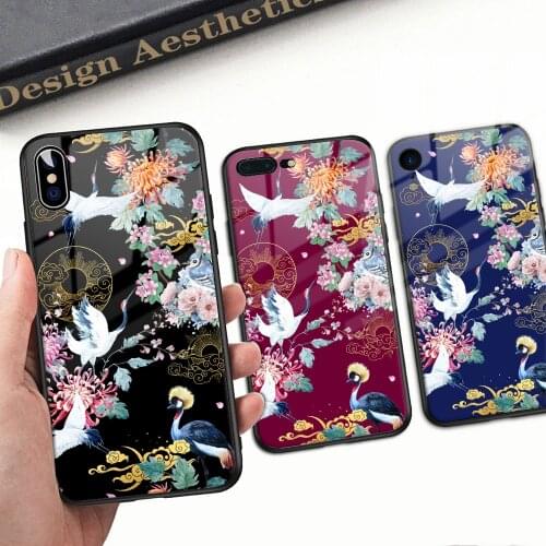 Glass Case For iPhone XS Max XR X 11 12 Pro Max Case Silicon Slim Tempered Glass case For iPhone 8 7 Plus 6 6s Plus 12Mini