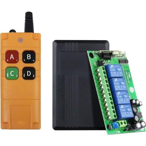 Universal RF 4CH AC110V 220V RF wireless remote control system switch electric door 433mhz lighting lamp