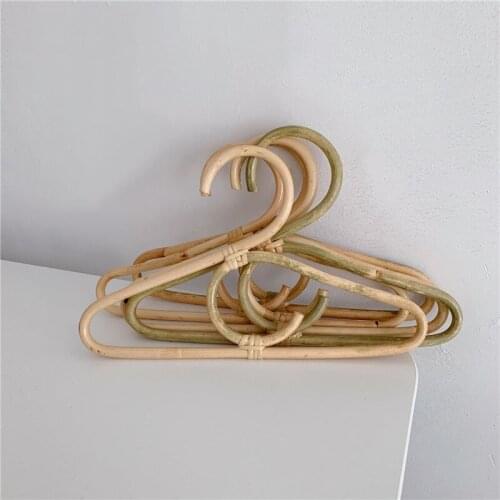 Nordic Rattan Clothes Hanger Kids Garments Organizer Rack Children Adults Hanger Kids Room Decoration Hangers for Clothes Gifts