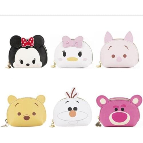 1pc Hot 100% Genuine Disney Frozen Olaf Minnie Mickey Piglet Stitch Coin Purse Bag Cartoon Pocket Purse Children Toy Kids Gift