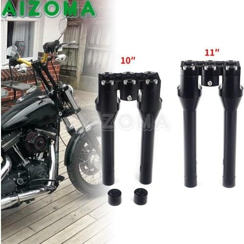 10'' 11'' Upright Handlebar Riser Motorcycle 1-1/2" Handle Bar Clamp Kit For Harley Sportster 48 883 1200 XL Dyna Fat Street Bob