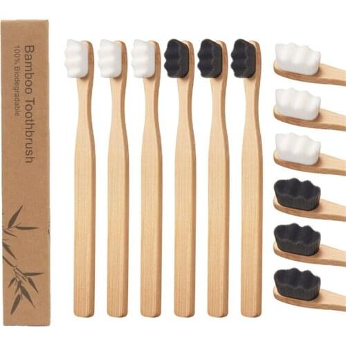 10/20pcs Nano Micro Bamboo Toothbrush 20000 Bristles Ultra Fine Slim Super Thin Extra Soft ECO Friendly Kids Adult Toothbrush