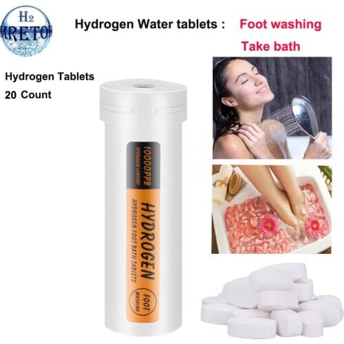 Weakly acidic H2 Nano Hydrogen water tablets Active H2 Molecular Hydrogen 20 Tablets Foot washing or Take bath Skin hydration