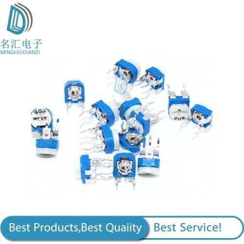 RM065 RM-065 100R 200R 500R 1K 2K 4.7K 5K 10K 20K 50K 100K 200K 1M ohm Trimpot Trimmer Potentiometer variable resistor WH06-2