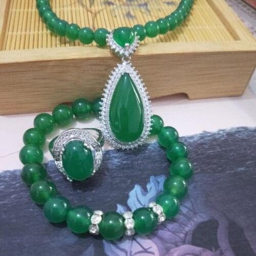 2020 New Water Drop Jewelry Sets 925 Silver Necklace&Ring for Women Wedding Party