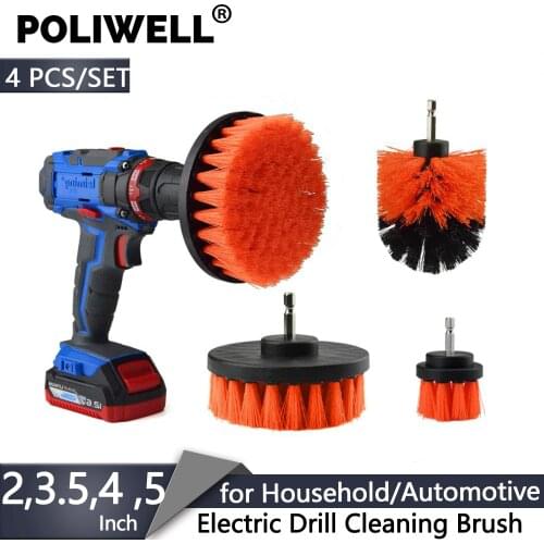 4 PCS 2/3.5/4/5 inch Electric Drill Cleaning Brush Scrubber Cleaning Brush Attachment Kit for Household/Automotive