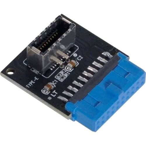 USB3.0 to 3.1 Front TYPE-E Adapter 20-Pin to 19-Pin Extension Adapter for Motherboard