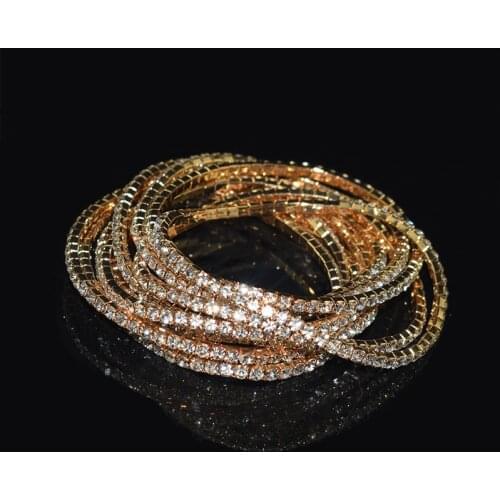 10pcs/bag 2021 Crystal Anklets for Women Bling Rhinestone Chain Ankle Bracelet Beach Barefoot Female Jewelry Gold silver colour