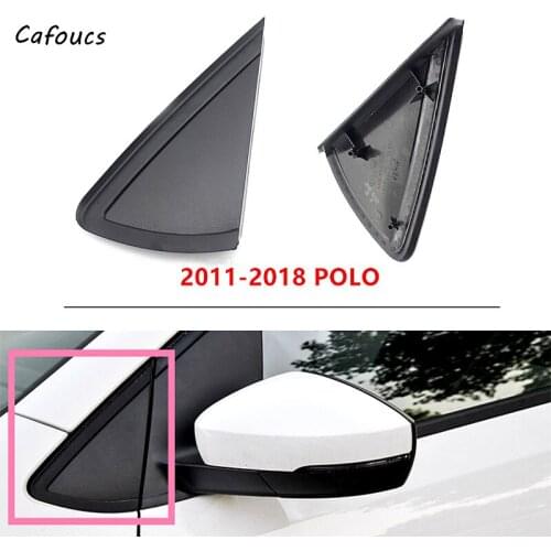 Cafoucs Brand For VW Polo (6R/6C) MK5 2002-2018 Exterior Rearview Mirror Door Trim Cover Front Window Triangle Plate Frame