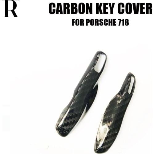 Real Carbon Fiber Car Key Cover for Porsche 718 Boxster & Cayman 2016 up
