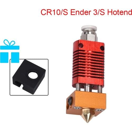 CR10 Hotend/CR10S J-head MK8 Extruder 3D Printer Parts For Ender 3/S CR10 Heatsink Aluminum Block MK8 Nozzle+CR10 Silicone Sock