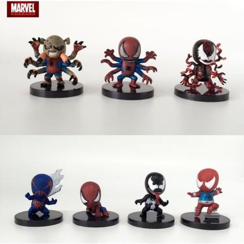 Disney Marvel Avengers Spider Man 4.5-5.5cm 7pcs/set Action Figure Anime Decoration Collection Figurine Toy model for children