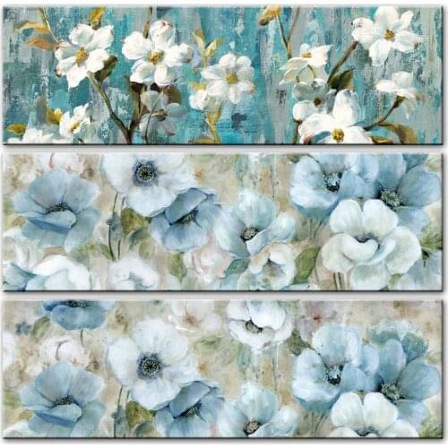 MUTU Flowers Oil Paintings Print On Canvas Abstract Wall Posters And Prints Watercolor Flowers Wall Pictures For Living Room