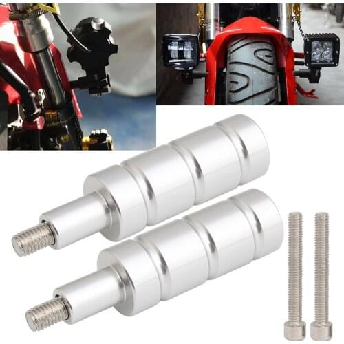 M6 M8 2Pcs Motorcycle Headlight Tail Light Extension Mounting Bracket For Harley Cafe Racer Cruiser Chopper Bobber Dual Sport