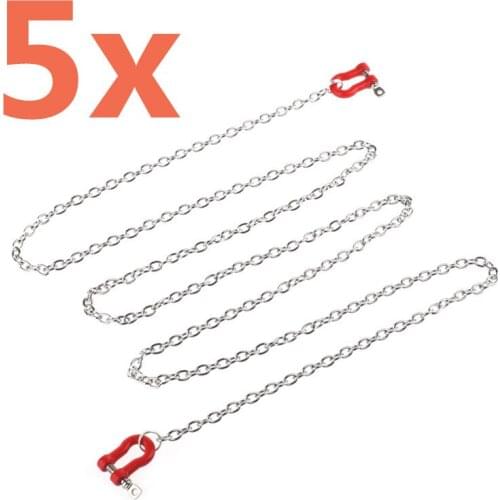 5 Pieces Metal Long Chain With Tow Shackle Length 100mm For Axial SCX10 TAMIYA CC01 RC4WD D90 D110 RC Car Remote Control Cars