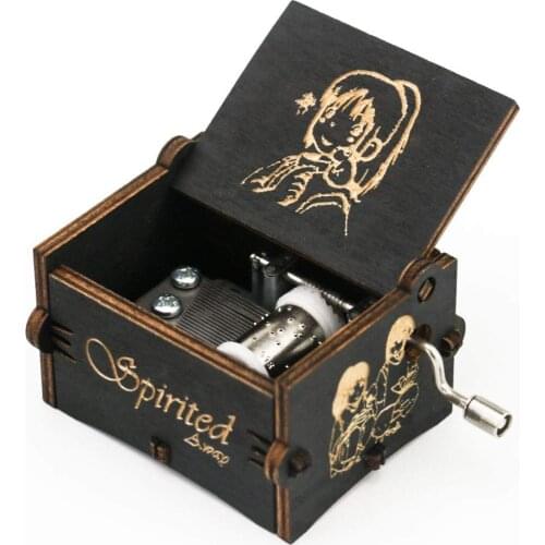 Spirited Away Music Box Hand Crank Carved Wooden Musical Box,Musical Gift,Play Always with Me