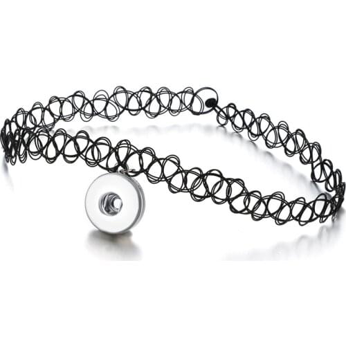 NEW Vintage tattoo choker Snap necklace fit DIY 18MM snap buttons jewelry wholesale DJ0045