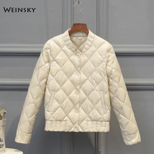 New Women Short Down Jacket White Duck Down Jackets Spring And Autumn Casual Style Coats Female Outwear