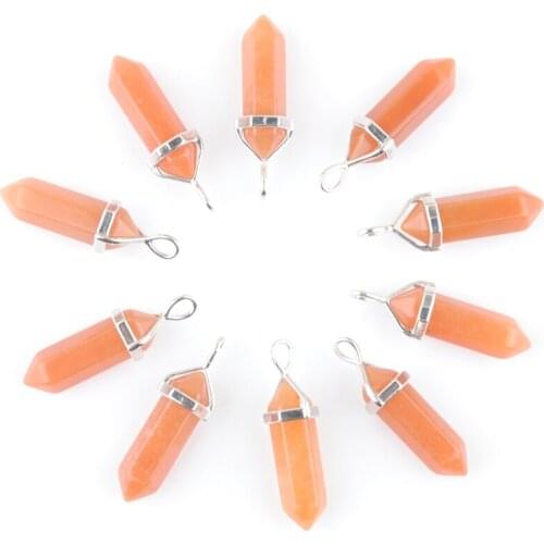 Wholesale 10Pcs Bullet Shape Natural Stone Pendant Real Agates Chakra Men Women Summer Jewelry Gift TN4464