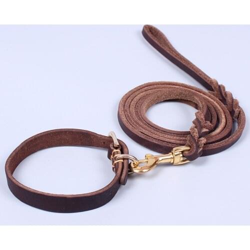 High-quality pet collar Leather Dog Leash Collar Traction Rope For Chihuahua Bulldog Small Dogs Leashes Pet Supplies